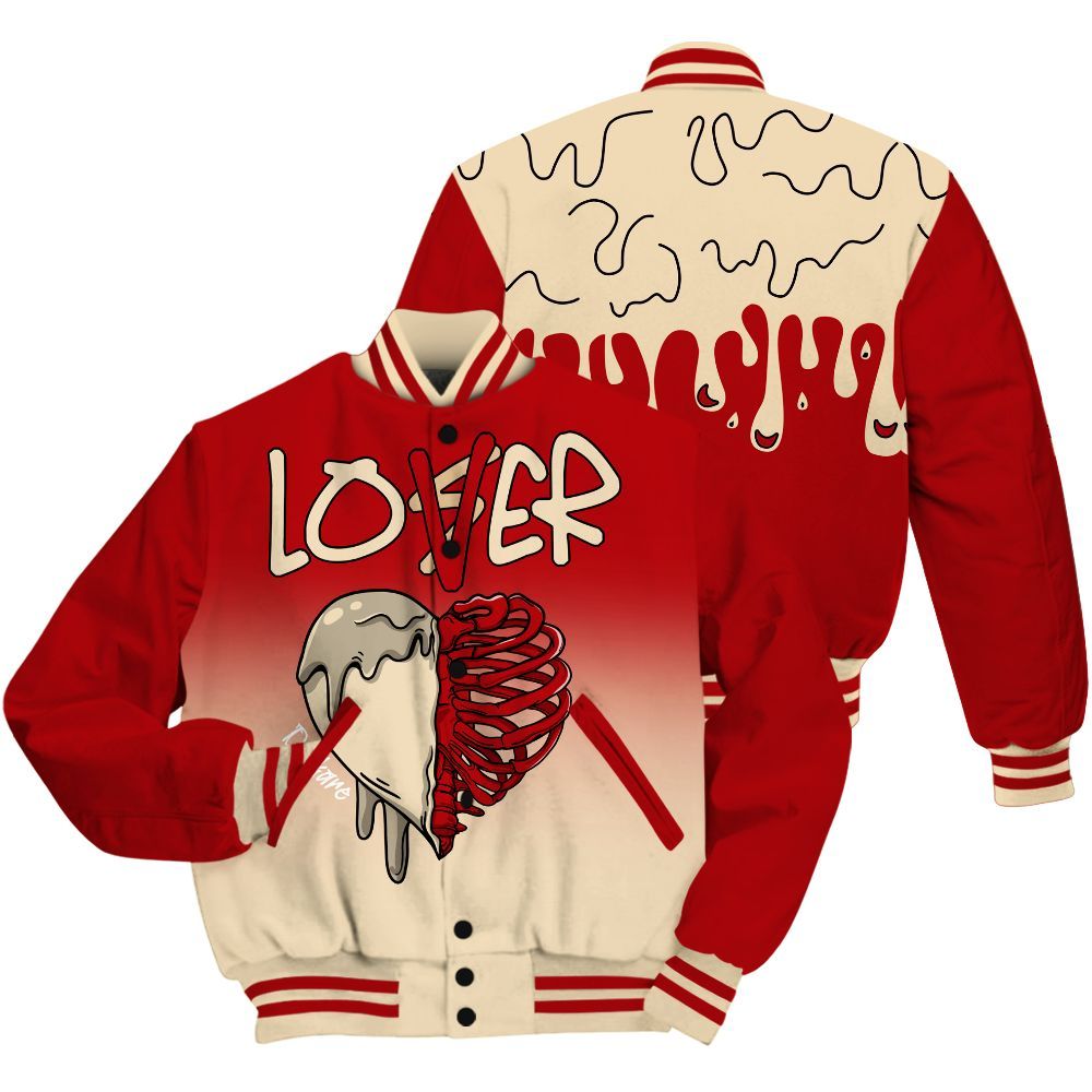 Varsity Jacket To Match Dunk Low Strawberry Waffle Shirt, Loser Lover Dripping All Over Print