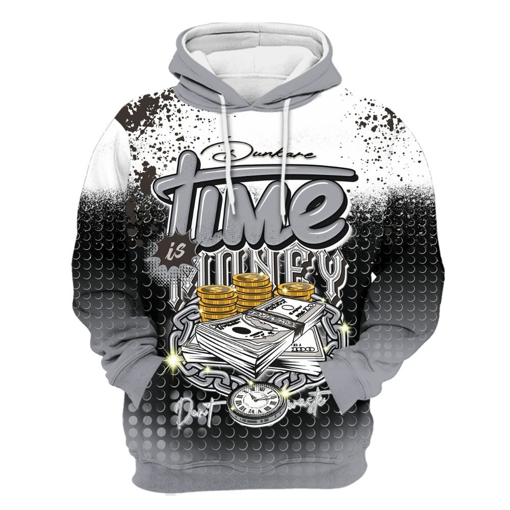 Hoodie To Match Baroque Brown 12s - Halftone Time Is Money All Over Print