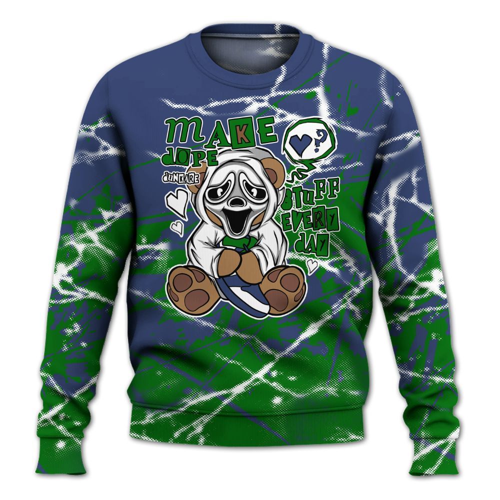 Sweatshirt To Match Midnight Navy 13s - Make Dopes Bear Profound All Over Print