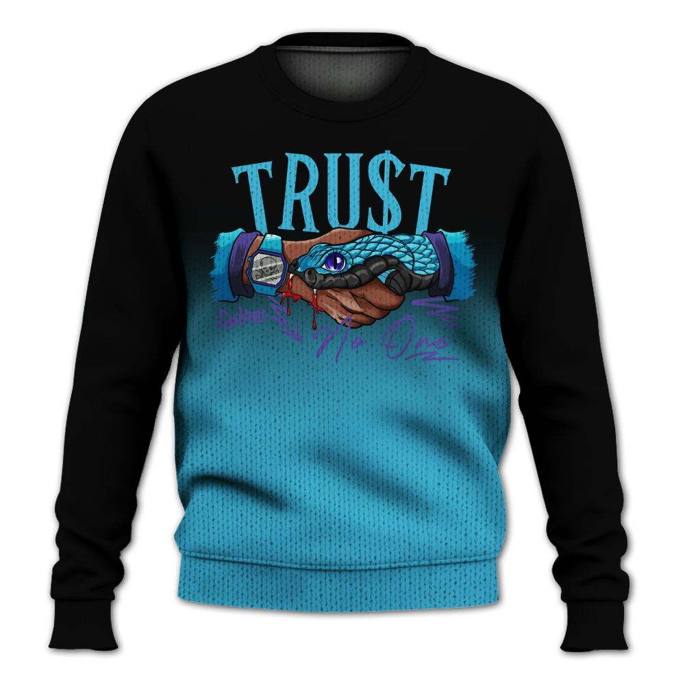 Knitted Sweater To Match Retro Aqua 6s - Snake Trust No One Drip