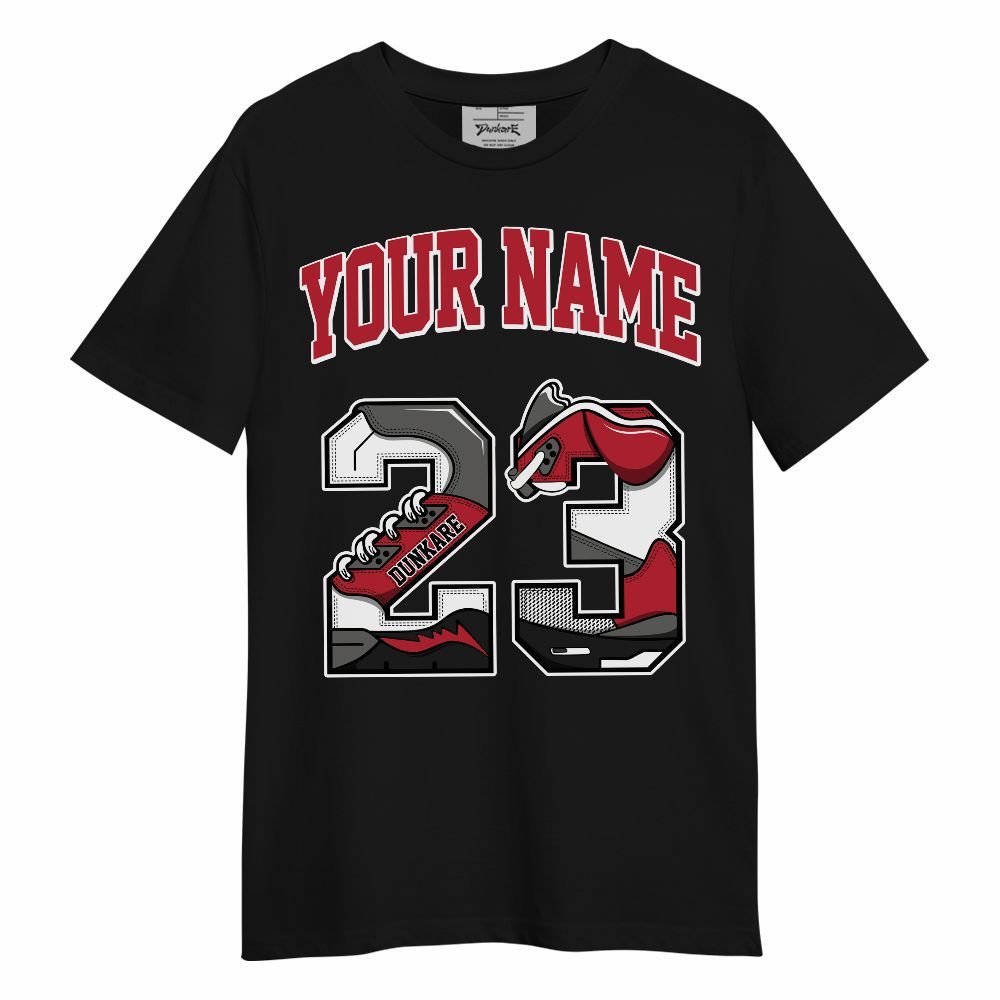 Shirt To Match Red Flint 13s - Custom Name Number 23 5s Unisex Shirt
