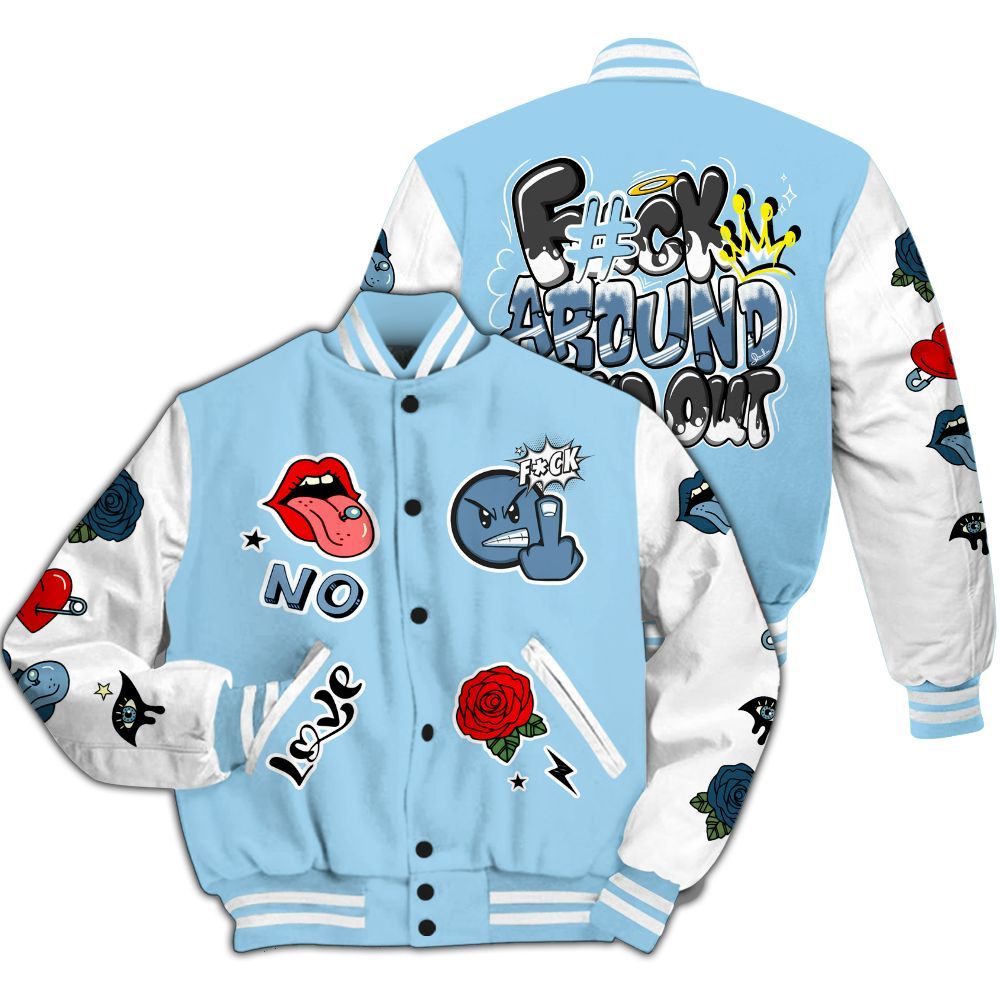 Varsity Jacket To Match Legend Blue 11s - FK Around Find Out All Over Print