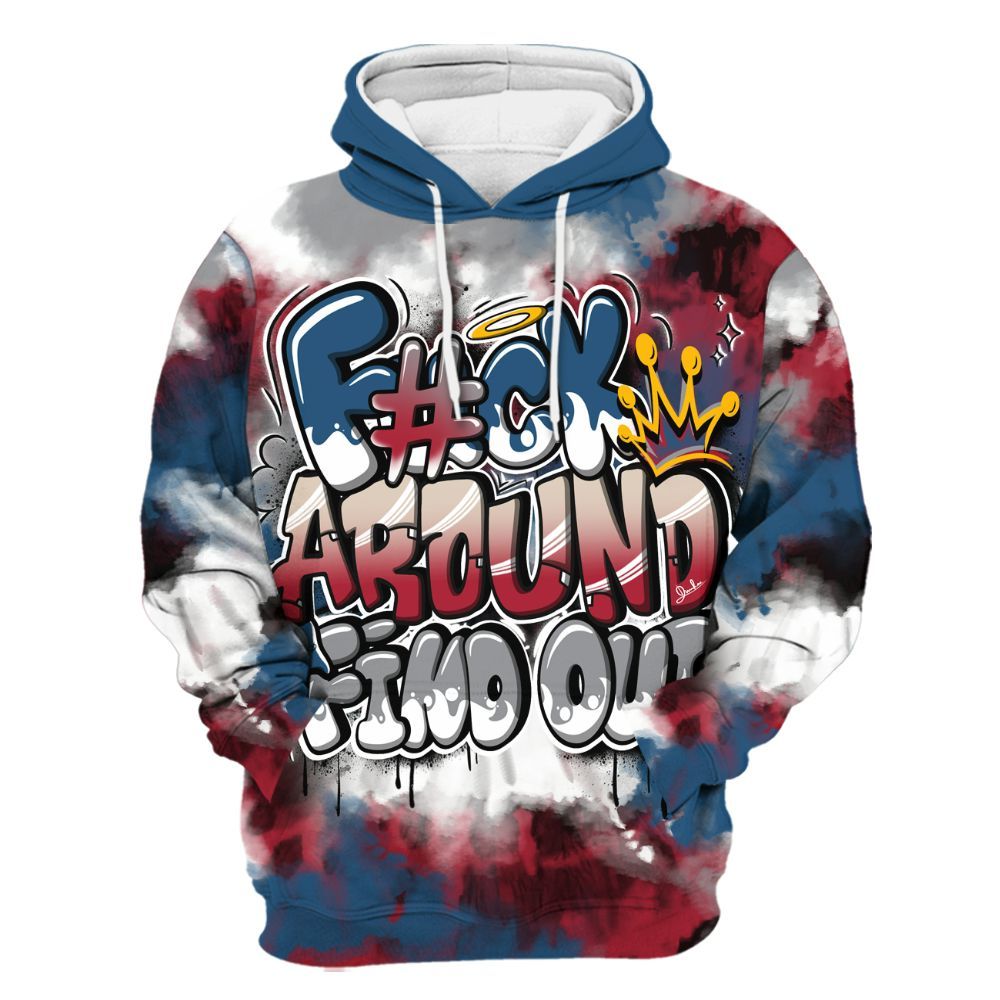 Hoodie To Match Rare Air 3s - Tie Dye FK Around Find Out All Over Print