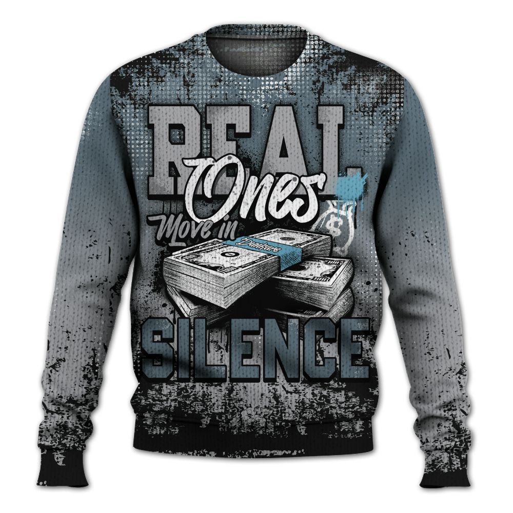 Sweater To Match Retro Light Graphite Wolf Grey 5s - Move In Silence Money Street Retro Graphic