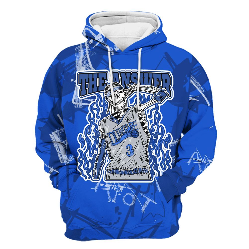 Hoodie To Match Air Foamposite One Royal - Allen Answer Skeleton Messyz All Over Print
