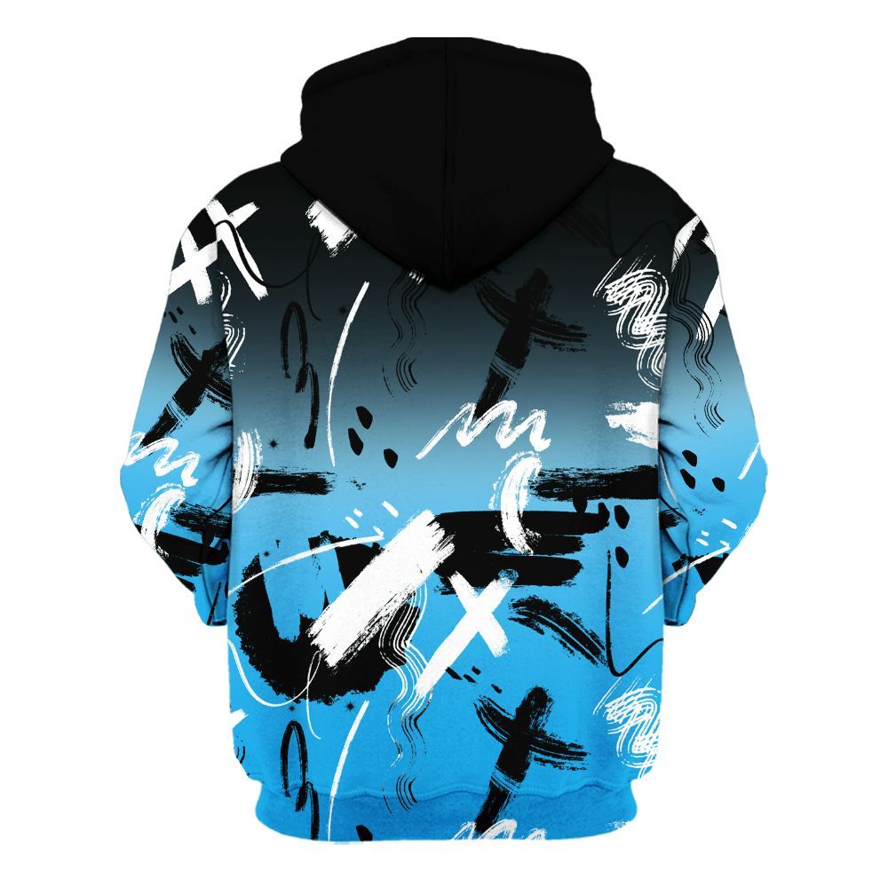 Hoodie To Match Black University Blue 2022 13s - Money Hustle Grind Pray All Over Print