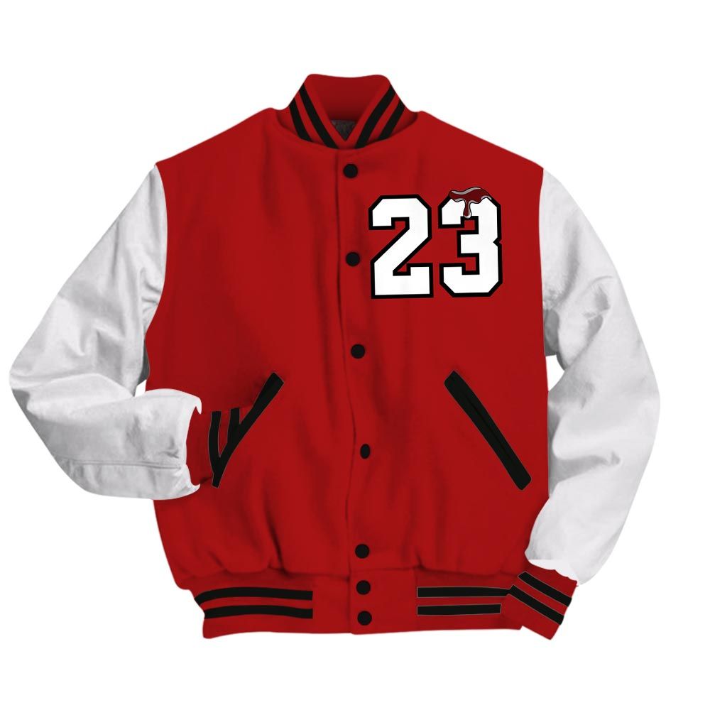 Varsity Jacket To Match Varsity Jacket Custom Name Number 23 Drip, 12 Red Taxi - To Match Sneaker Red Taxi 12s 2504 NCT