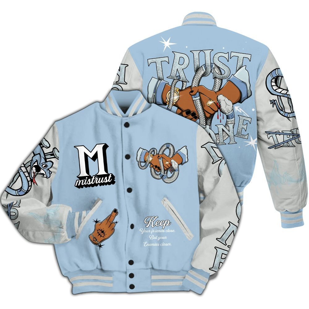 Varsity Jacket To Match Forget Me Not 4s Shirt, Trust No One Snake-Bite Street Style All Over Print