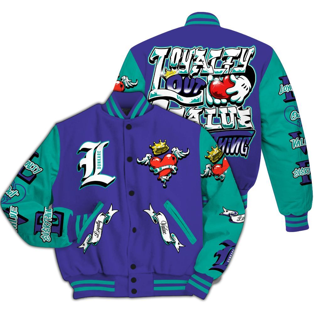 Varsity Jacket To Match Retro Grape 5s - Loyalty Out Value Streetwear All Over Print