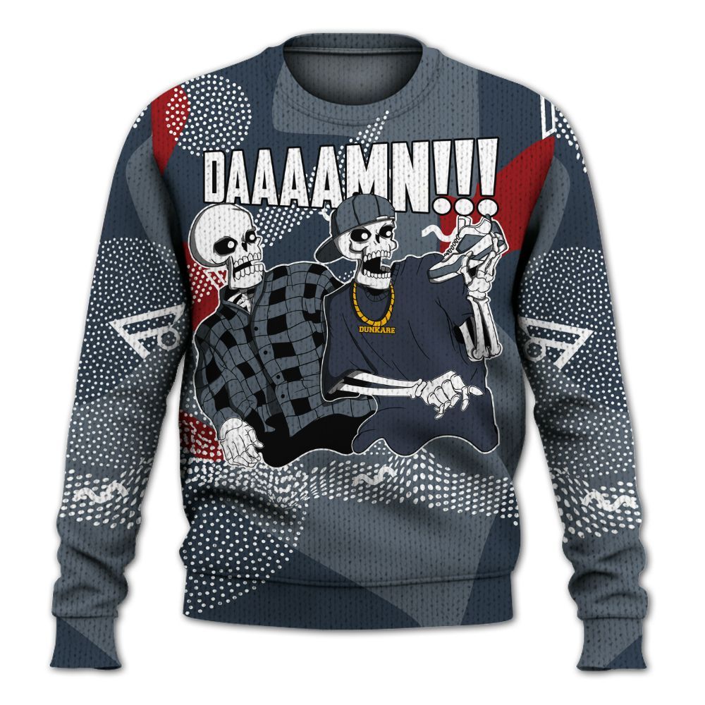 Knitted Sweater To Match Navy Blue 2024 6s - Graphic Meme Damnn