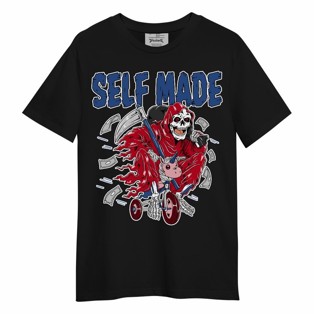 Shirt To Match Air Griffey Max Black Red Navy Blue 1s - Self Make Skeleton Unisex Shirt