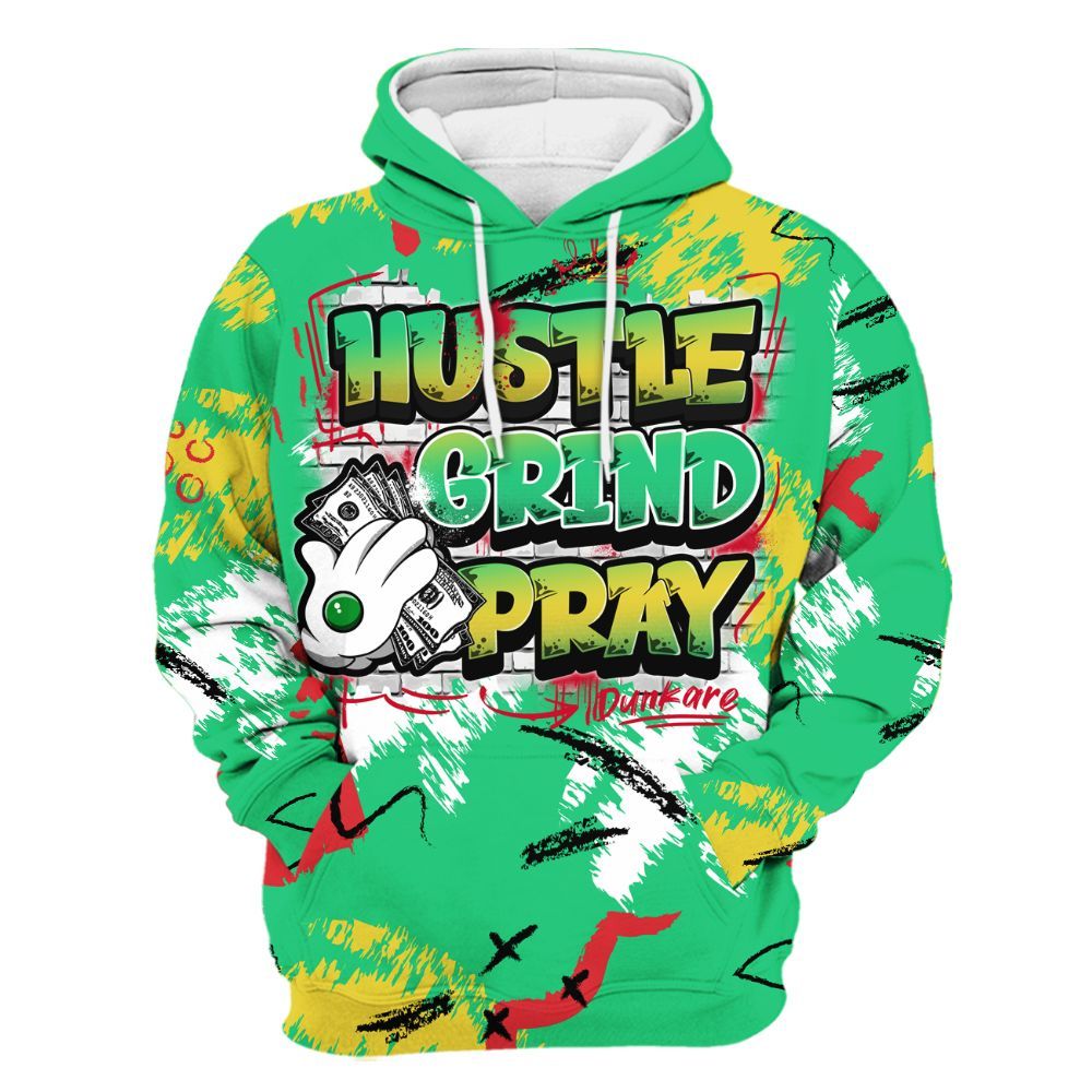 Hoodie To Match Ja 3 Jurassic Park Explorer - Hustle Grind Pray Graphic Street Style All Over Print