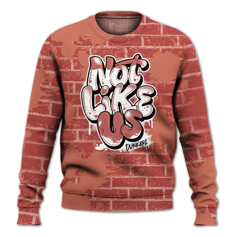 Sweatshirt To Match Dune Red 13s - None Like Us Graphic Brick Art All Over Print