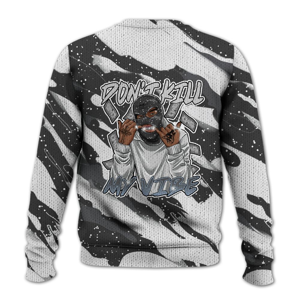 Knitted Sweater To Match Reverse Black White 6s - Vibe.Unique Colored