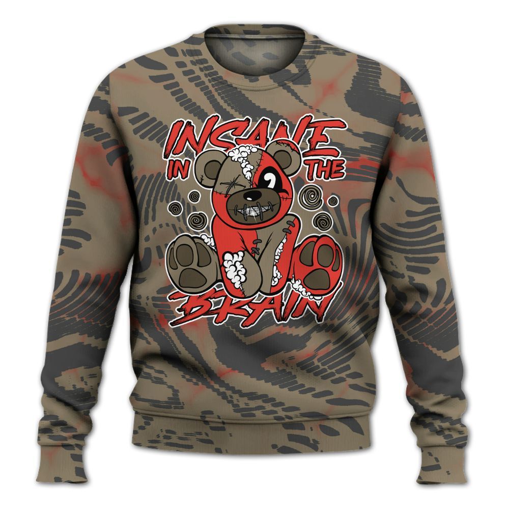 Sweatshirt To Match Olive 9s - Insanes Bear Fume All Over Print