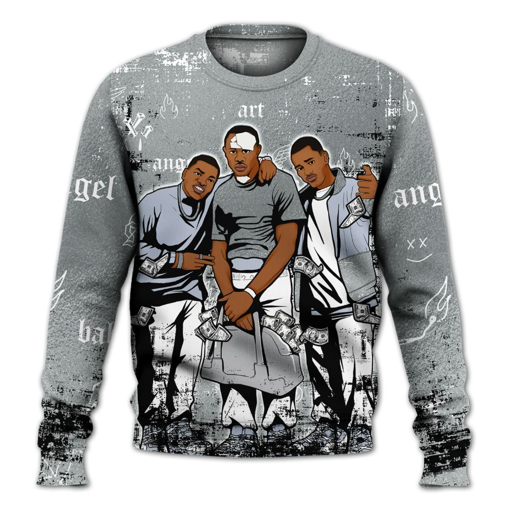 Sweatshirt To Match White Metallic 2026 5s - Paid In Full Money All Over Print