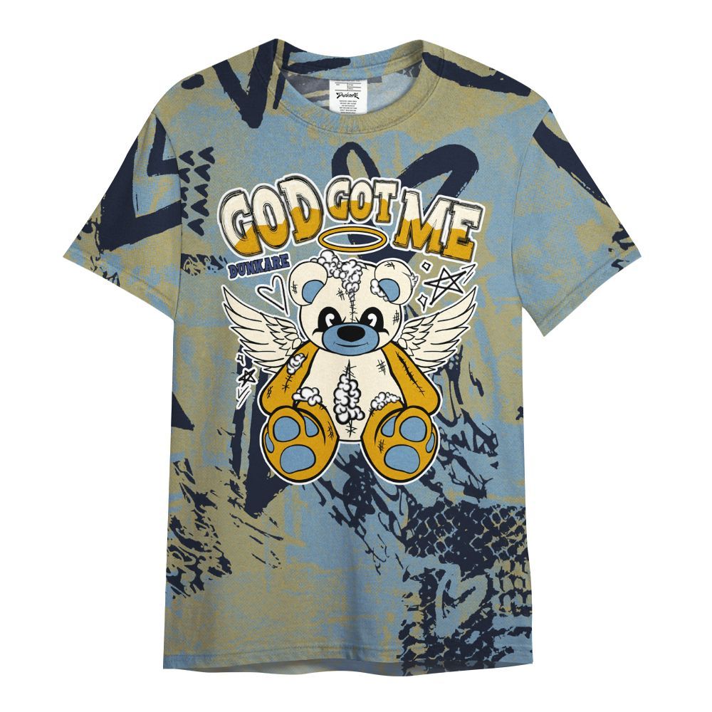 Shirt To Match High OG First In Flight 1s - Gods Guides Me Bear Heart Grunge All Over Print