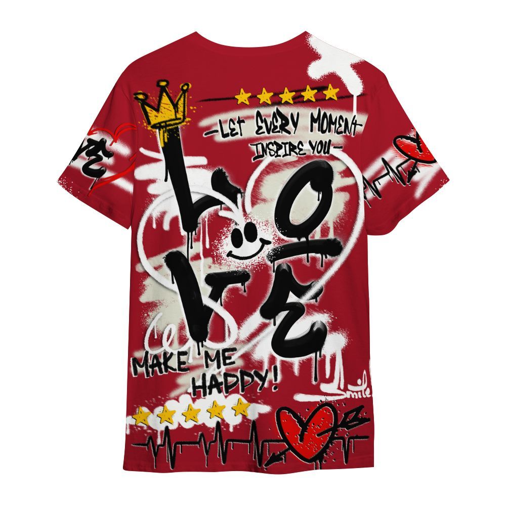 Shirt To Match 2025 High OG Cinnabar 1s - Happy Love Beats Graffiti Streetwear All Over Print