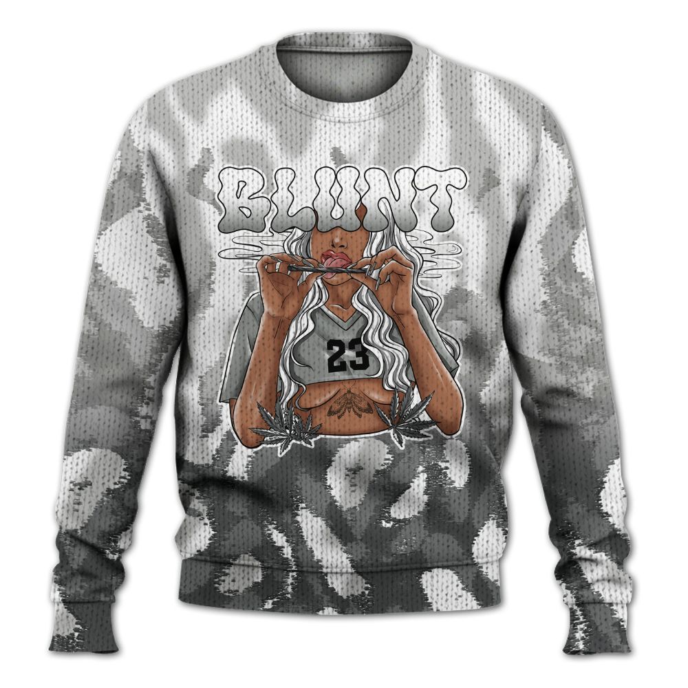 Knitted Sweater To Match Paris Cement Grey 4s - Bluntz Burnz