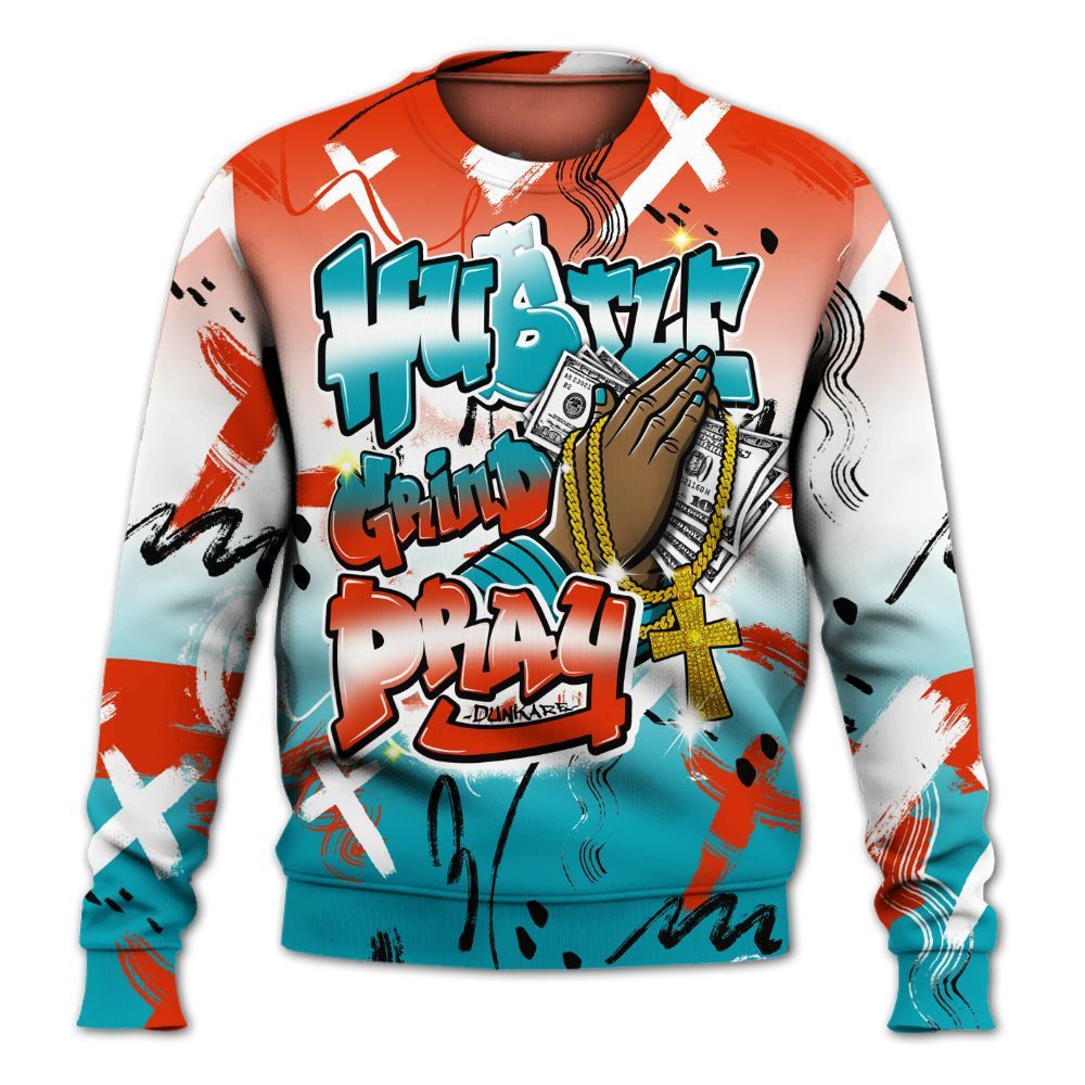 Sweatshirt To Match Dunk Low KD 17 N7 - Money Hustle Grind Pray All Over Print