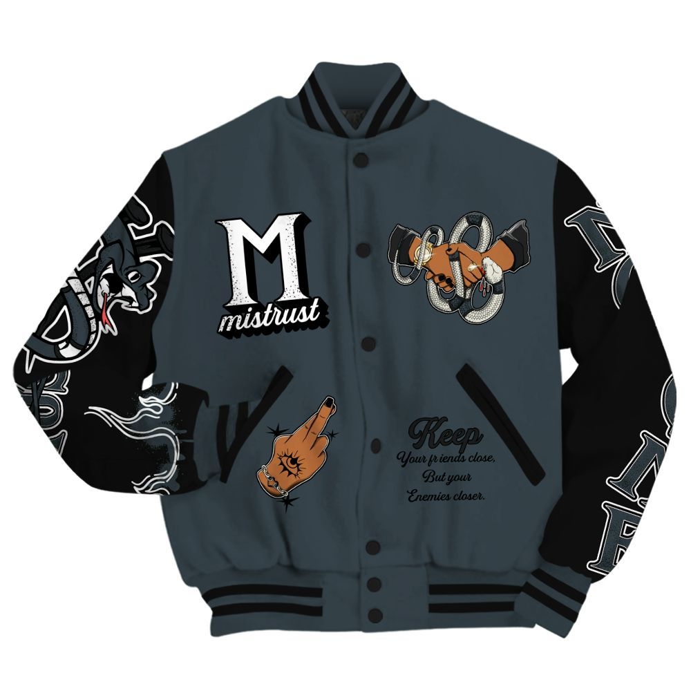 Varsity Jacket To Match Air Max Sunder Gore Tex Black - Trust No One Snake-Bite Street Style All Over Print