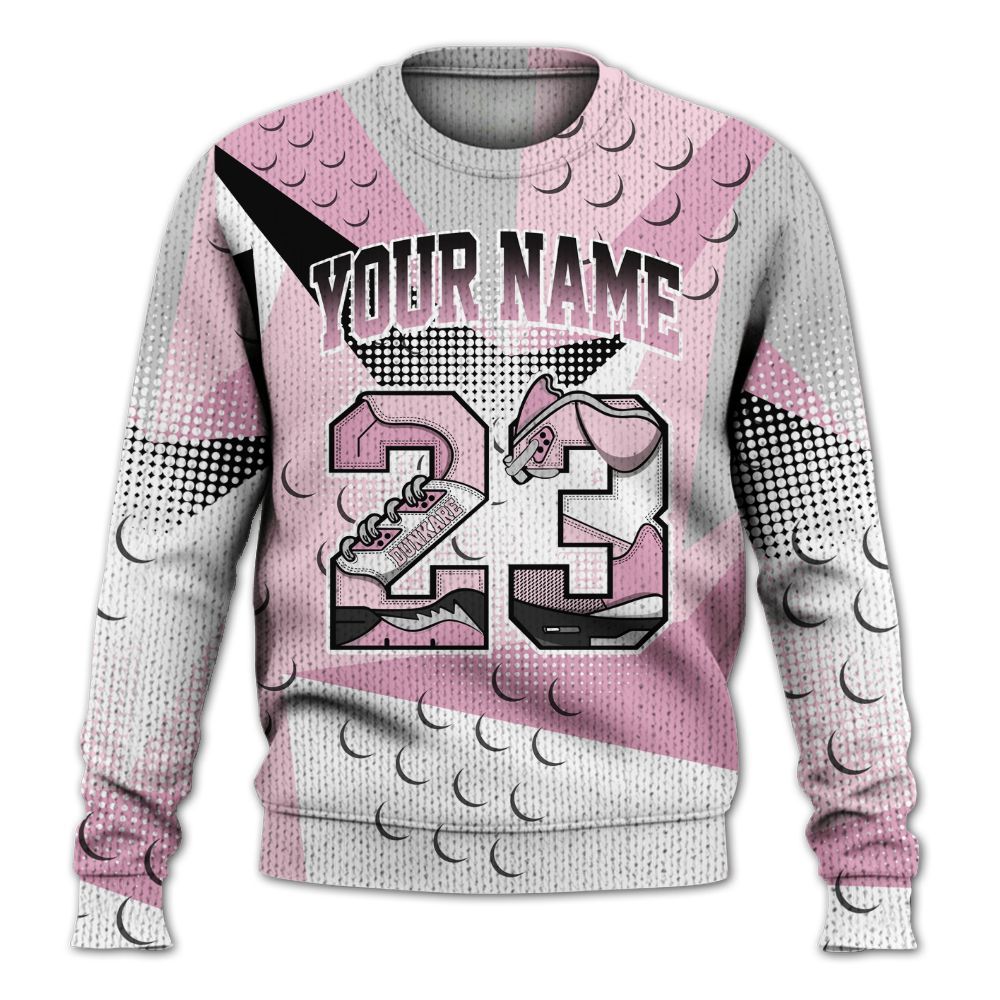Knitted Sweater To Match Orchid 4s - Poly Custom Name Number 23 5s