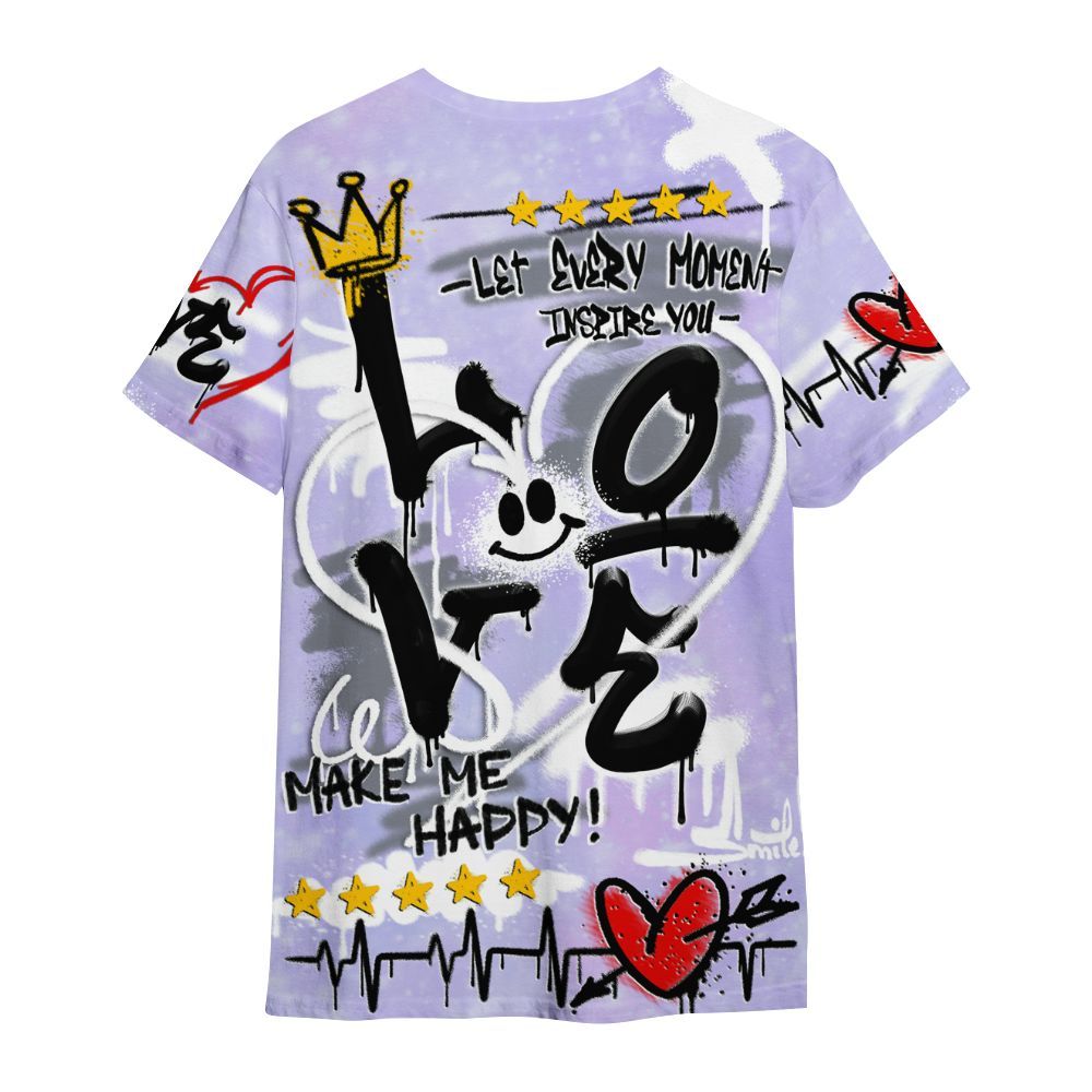 Shirt To Match Zen Master 4s - Happy Love Beats Graffiti Streetwear All Over Print