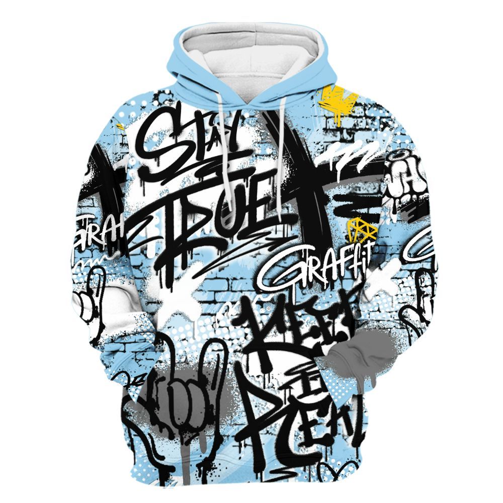 Hoodie To Match Legend Blue 11s - True It Real Graffiti Streetwear All Over Print