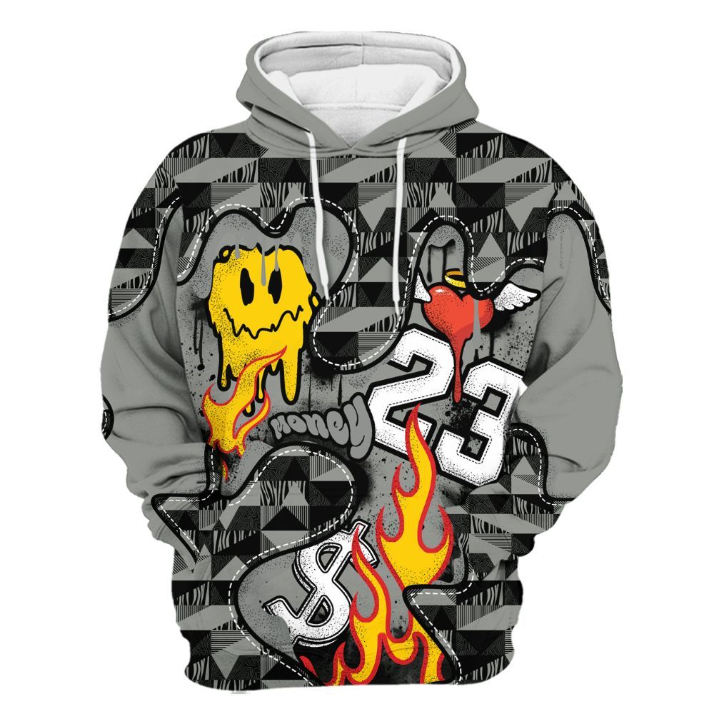 Hoodie To Match Paris Olympics 4s - 23 Smile Burning Heart All Over Print