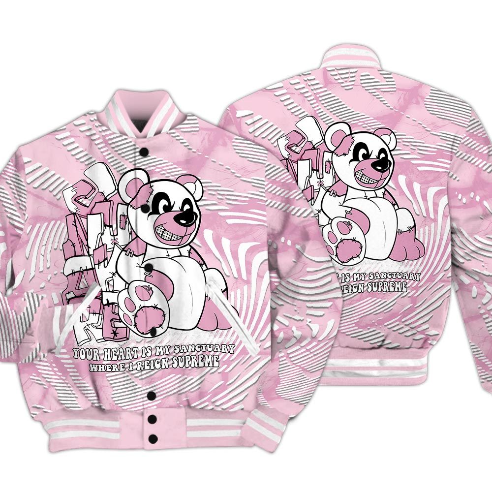 Varsity Jacket To Match Orchid 4s - Possession Bear Fume Varsity Jacket Unisex