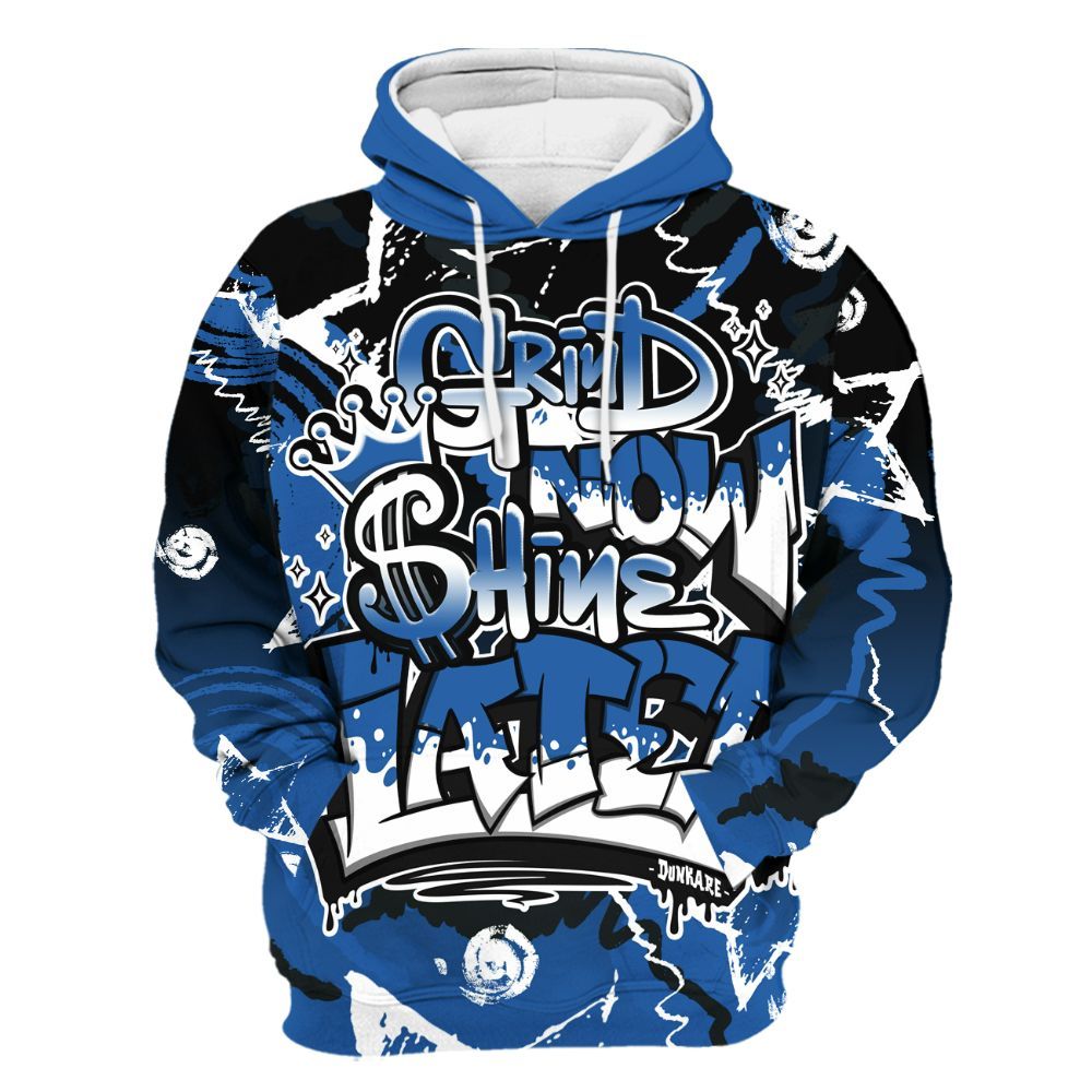 Hoodie To Match Brave Blue 13s - Grind Shine Later Drip All Over Print