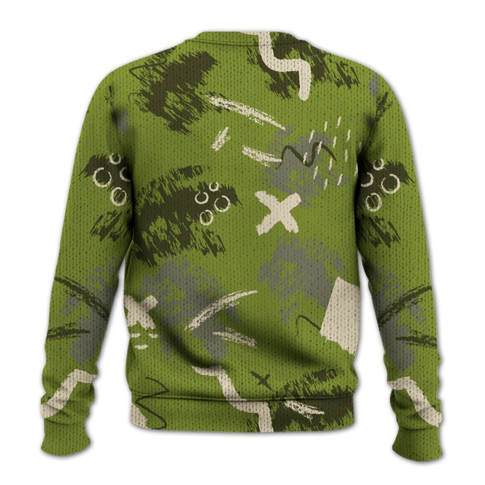 Knitted Sweater To Match SB Dunk Low Asparagus - Hustle Grind Pray Retro