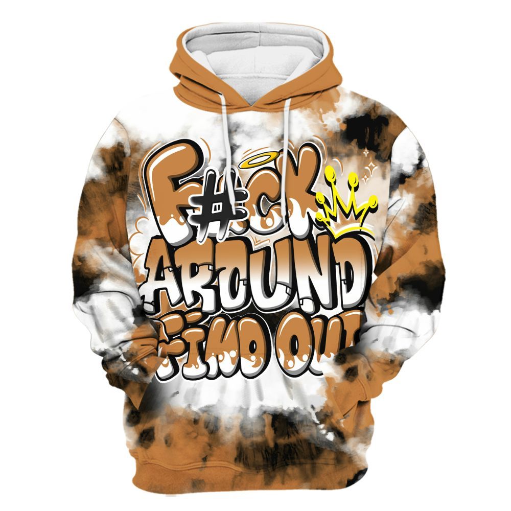 Hoodie To Match Dunk Low Nature Wheat Suede - Tie Dye FK Around Find Out All Over Print