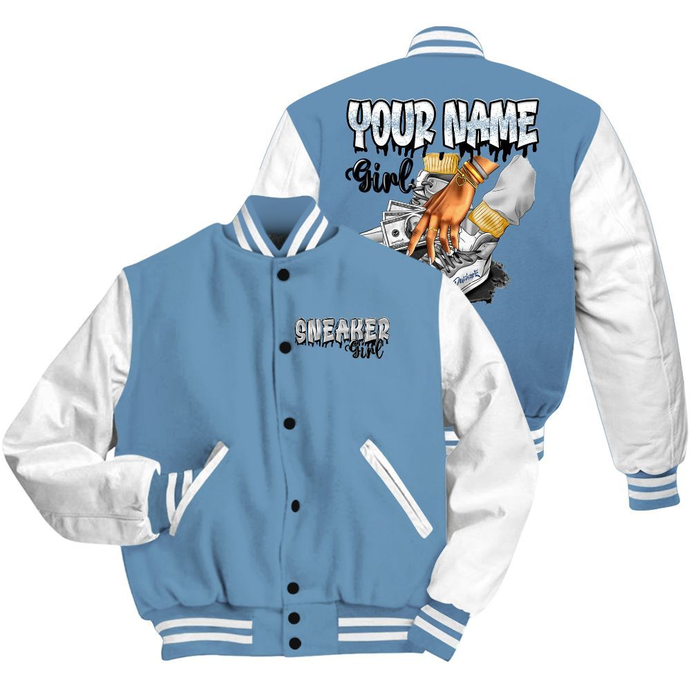 Varsity Jacket To Match High OG First In Flight 1s - Custom Name Sneaker Girl Money All Over Print
