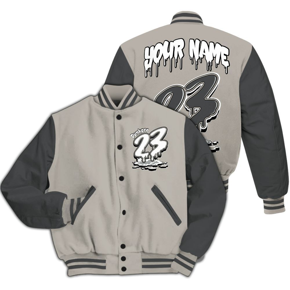 Varsity Jacket To Match Dunk Low Appears Oreo - Custom Name 23 Drip All Over Print