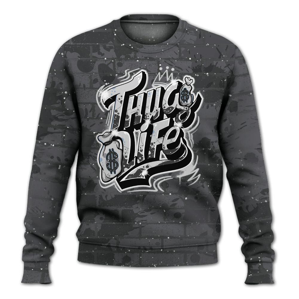Sweatshirt To Match Reverse Oreo 6s - Free Thug Living Graphic Brick Art All Over Print