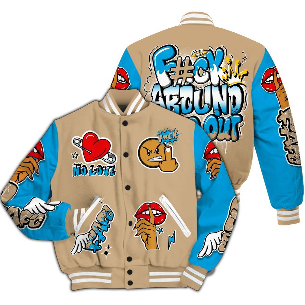 Varsity Jacket To Match H-Town 11s - FK Around Find Out All Over Print