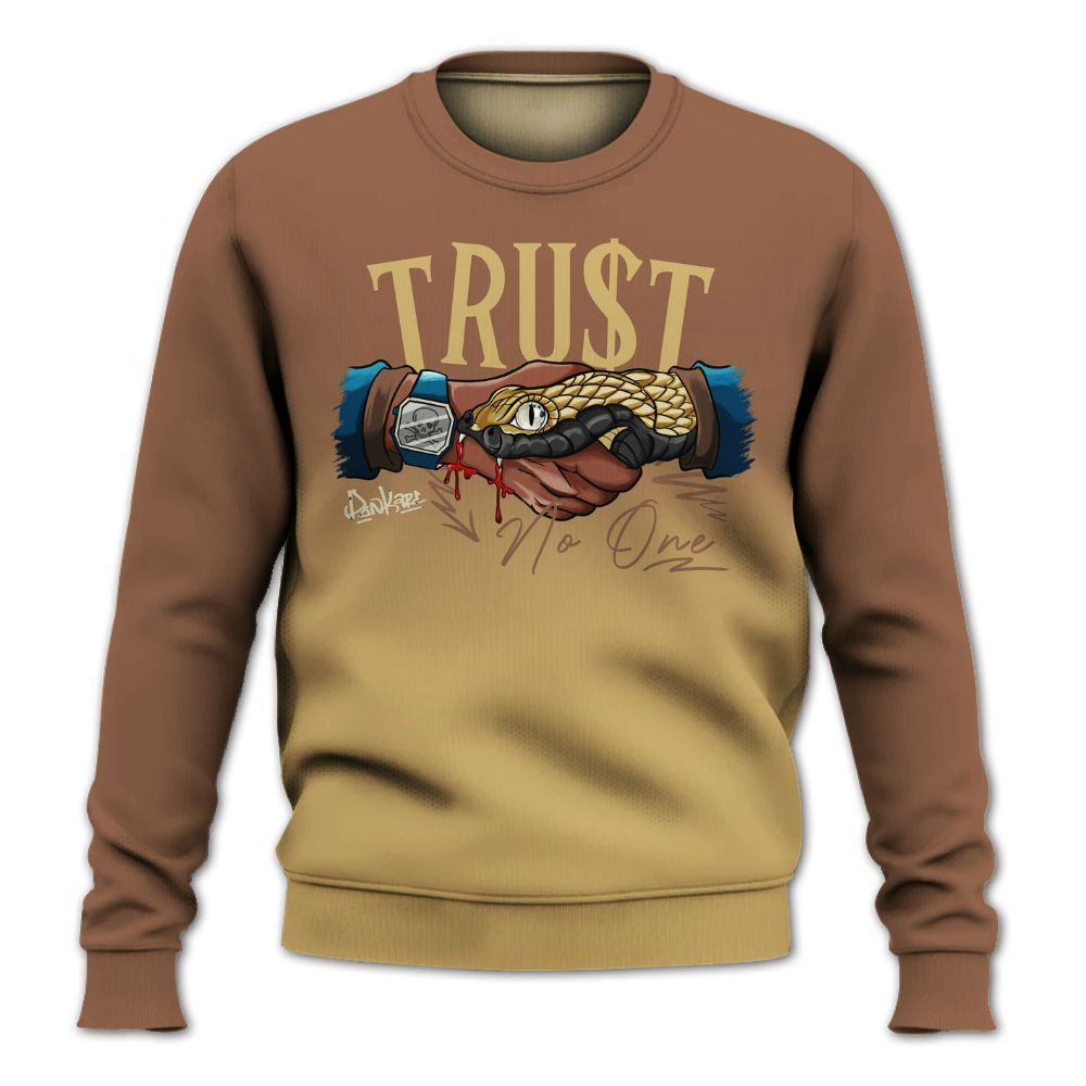 Sweatshirt To Match Retro Cacao Wow 4s - Snake Trust No One Drip All Over Print