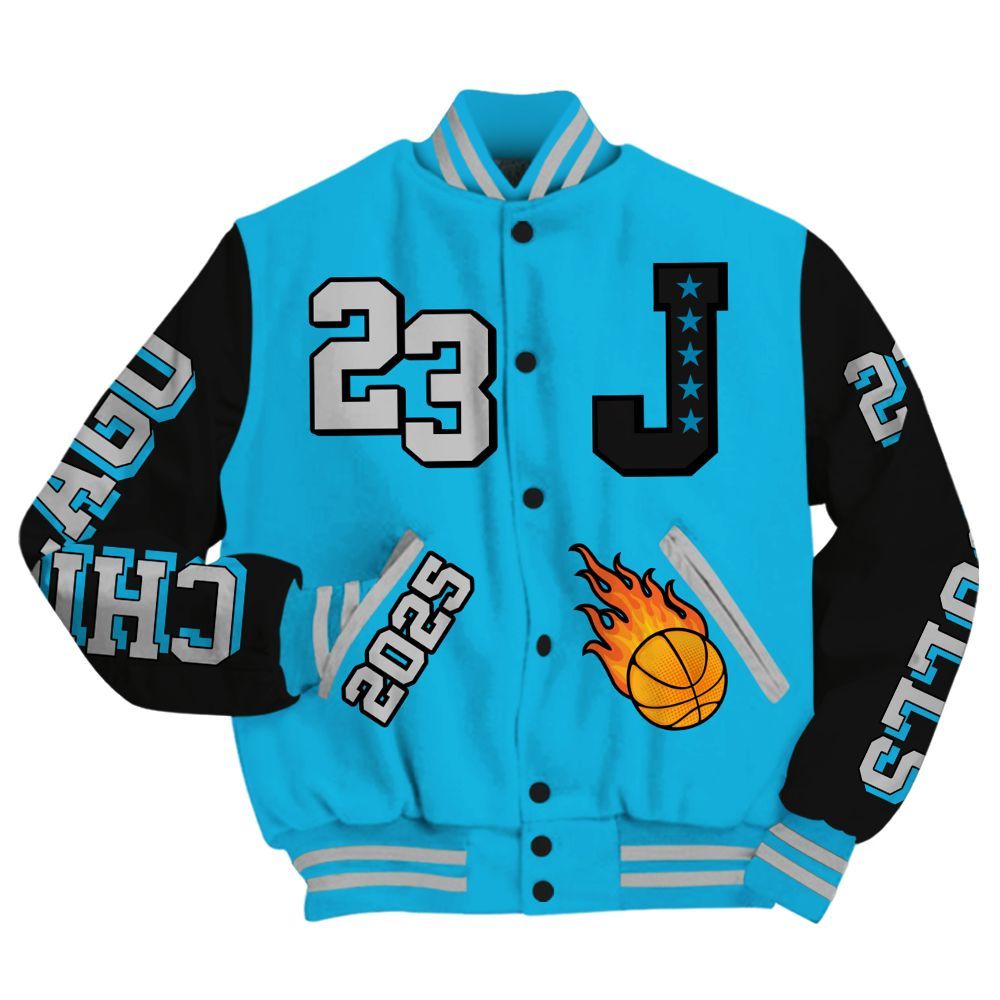Varsity Jacket To Match Black University Blue 2026 14s - Chicago 23 Basketball All Over Print