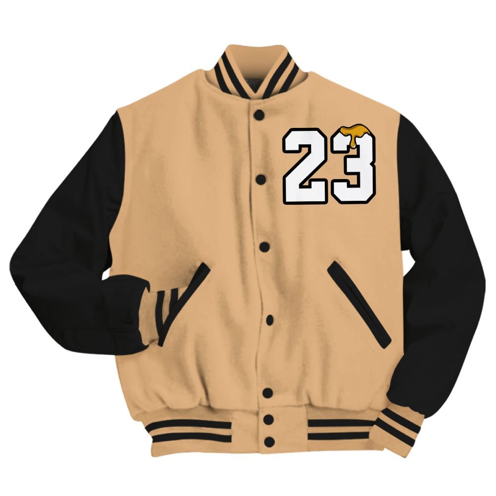 Varsity Jacket To Match SE Afrobeats 7s - Custom Name Number 23 Drip All Over Print