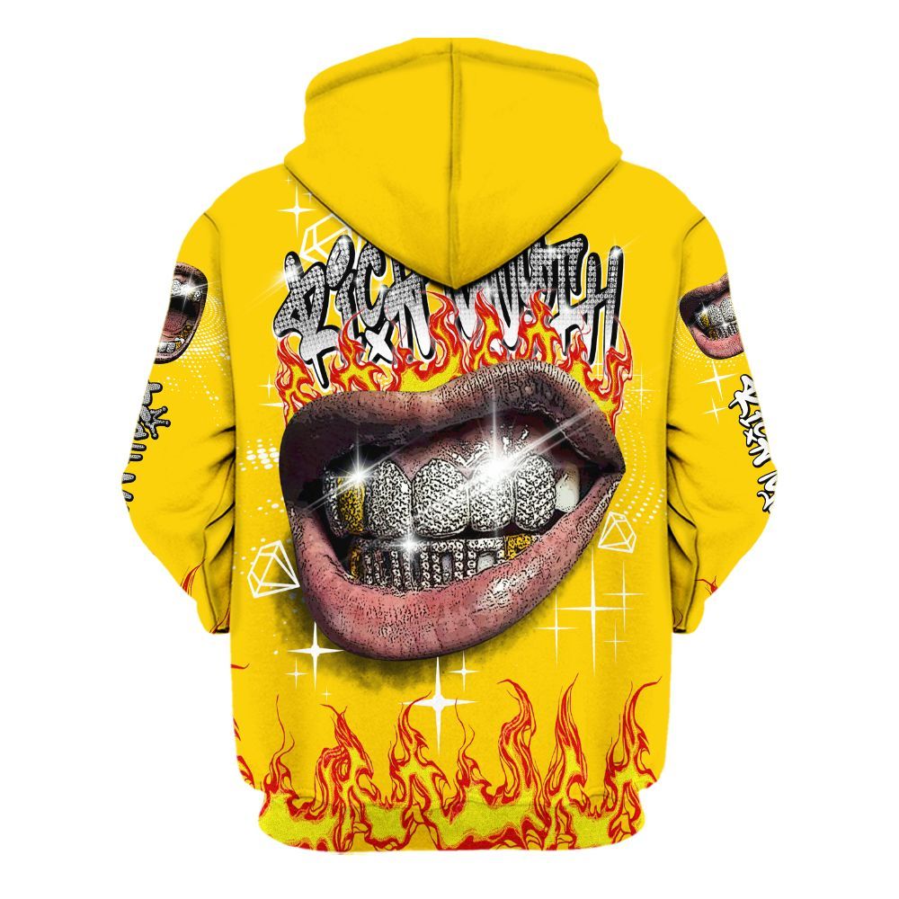 Hoodie To Match Corteiz Air Max 95 Tour Yellow - Rich Mouth Fire Rap Retro 90s All Over Print