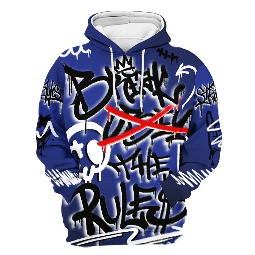 Hoodie To Match Air Max Plus Black Racer Blue - Break Rules Streetwear All Over Print