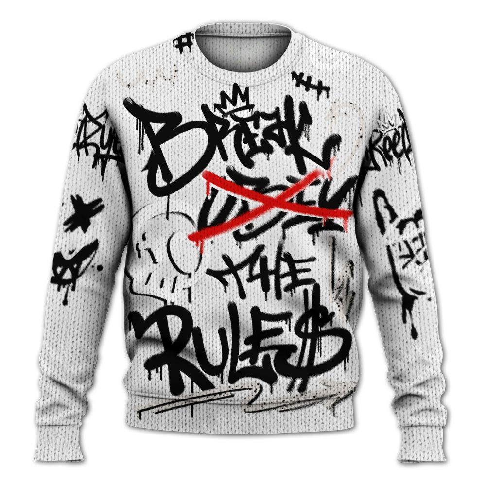 Knitted Sweater To Match Retro Reverse Metallic 5s - Break Rules Streetwear