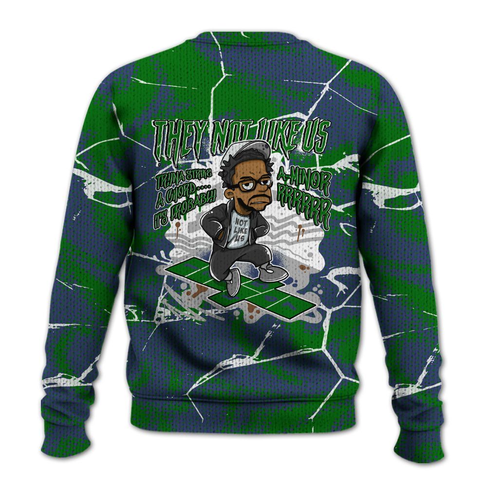 Knitted Sweater To Match Midnight Navy 13s - Hopscotch Dislike Us Graphic Crack