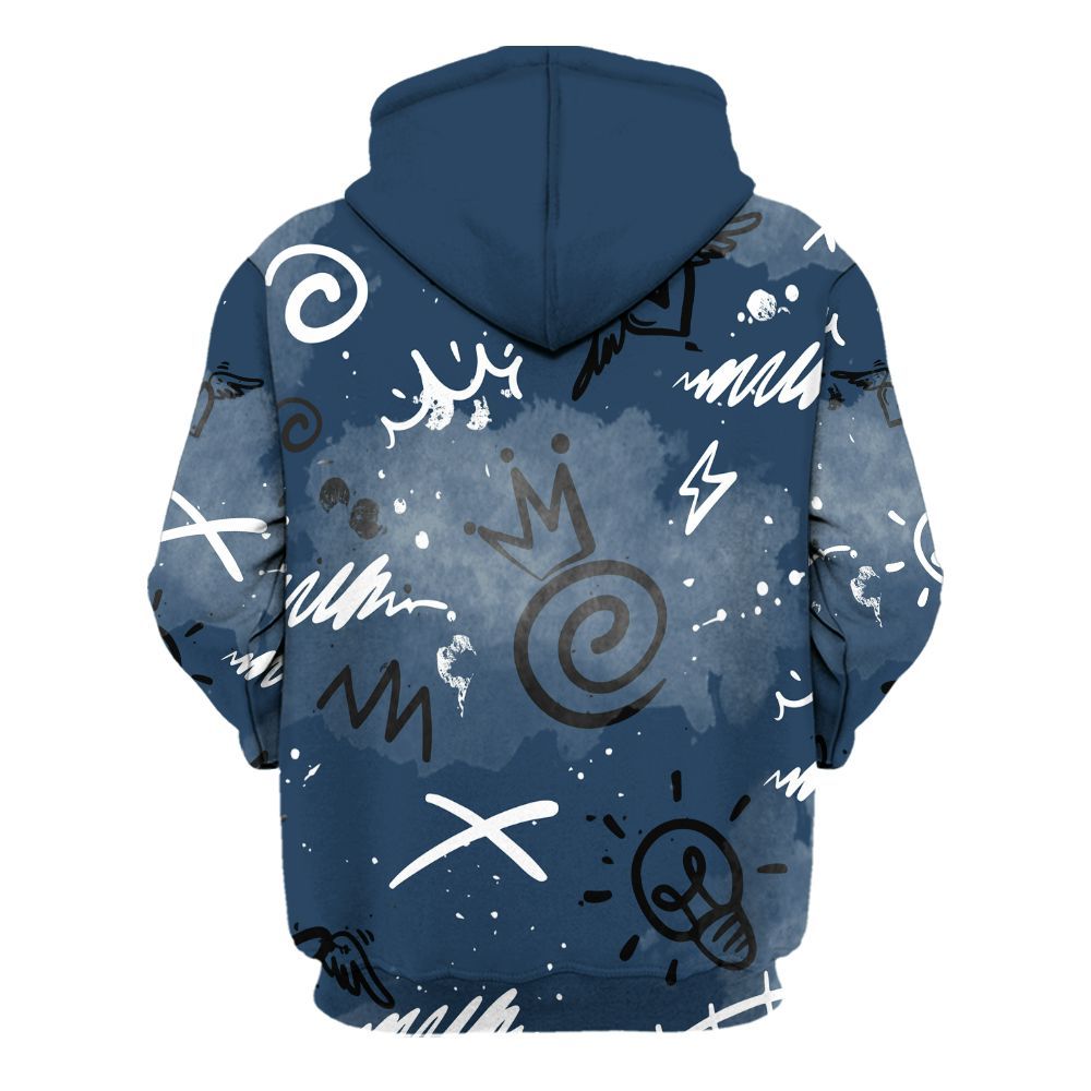 Hoodie To Match Retro French Blue 2025 12s - Drip Been Di2ferent All Over Print