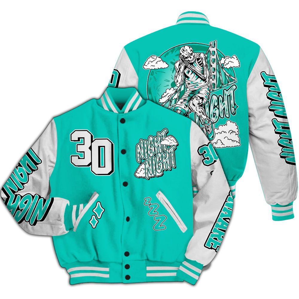 Varsity Jacket To Match Dunk Low Clear Jade - Seeya Skeleton All Over Print