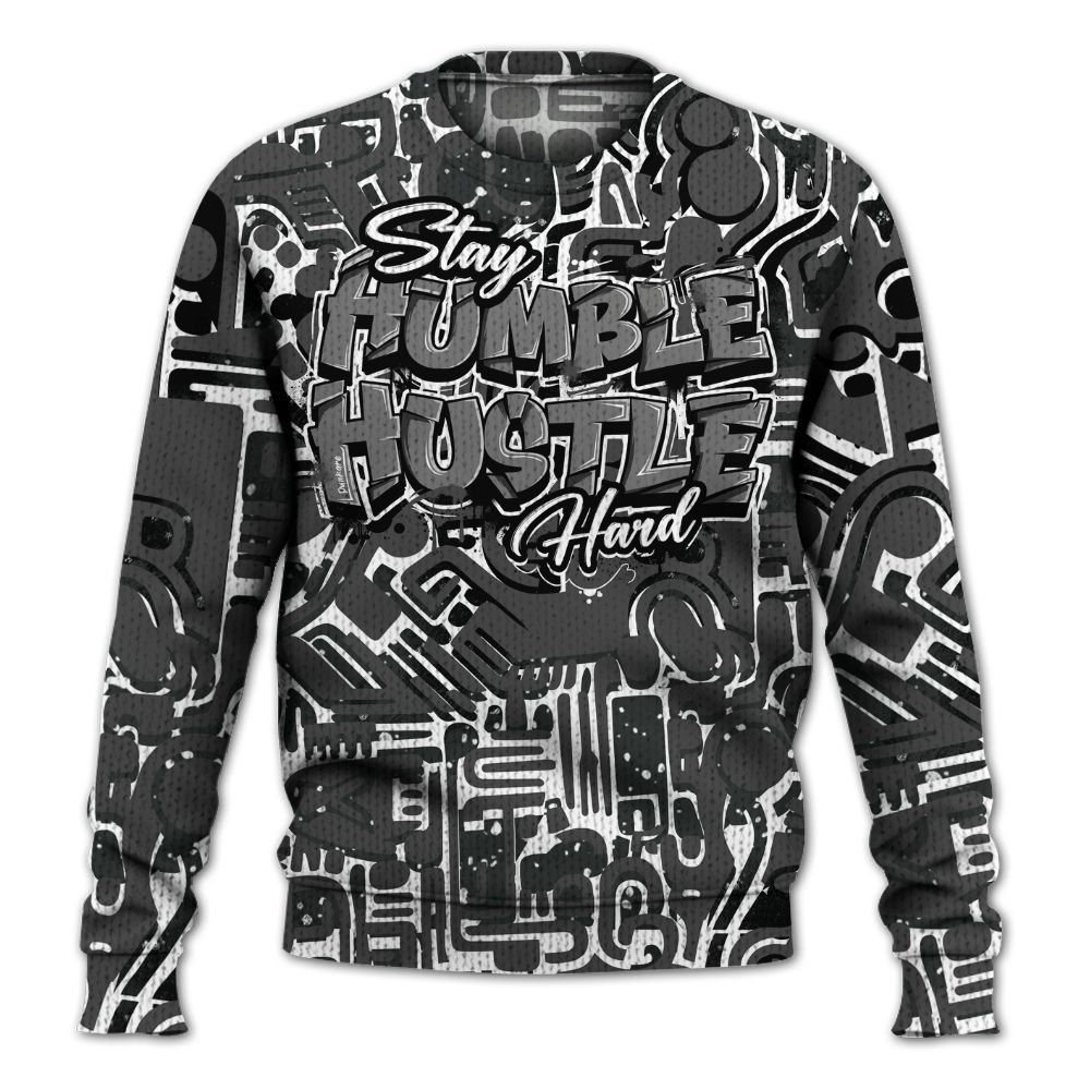 Knitted Sweater To Match Fear 4s - Humble Hustle Doodle Retro