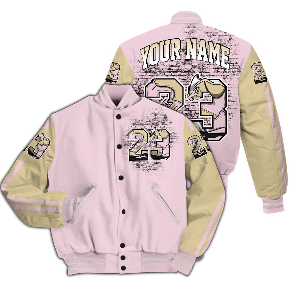 Varsity Jacket To Match Denim Iced Carmine 4s - Custom Name Number 23 5s All Over Print