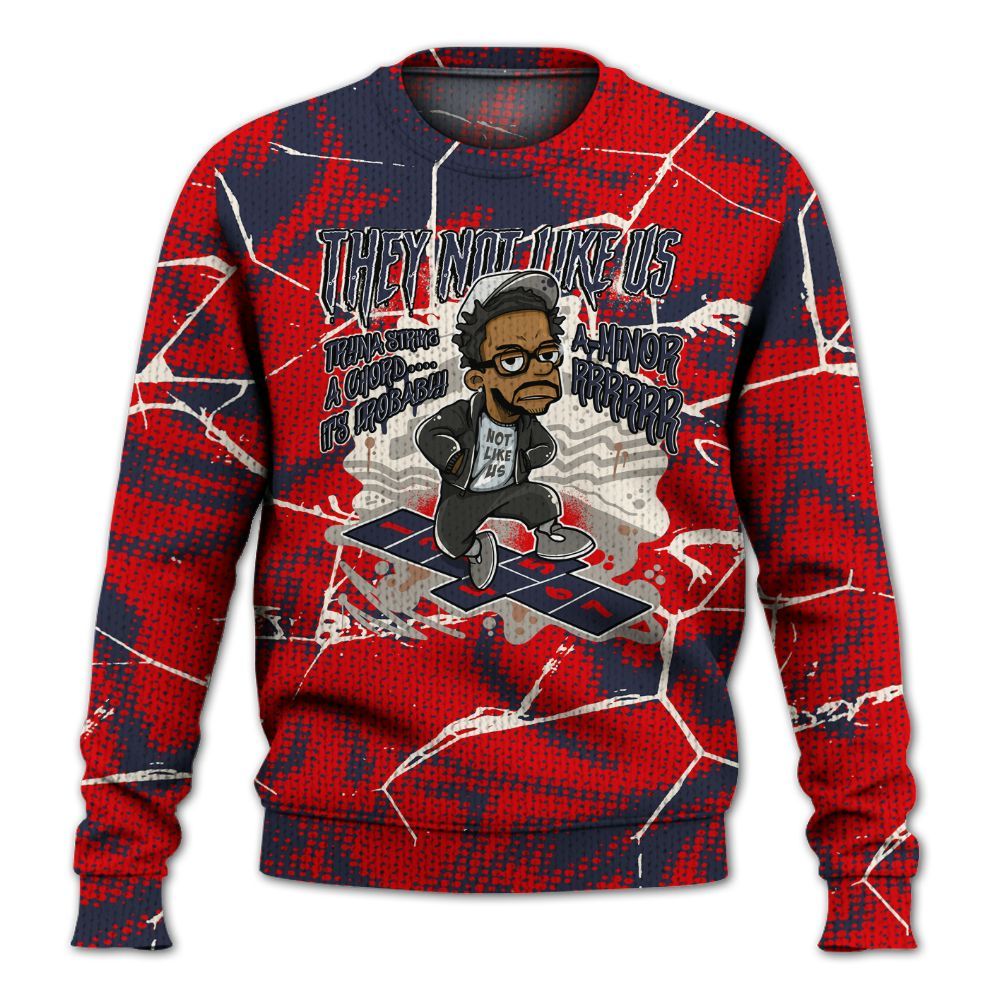 Knitted Sweater To Match Low OG Howard University 1s - Hopscotch Dislike Us Graphic Crack
