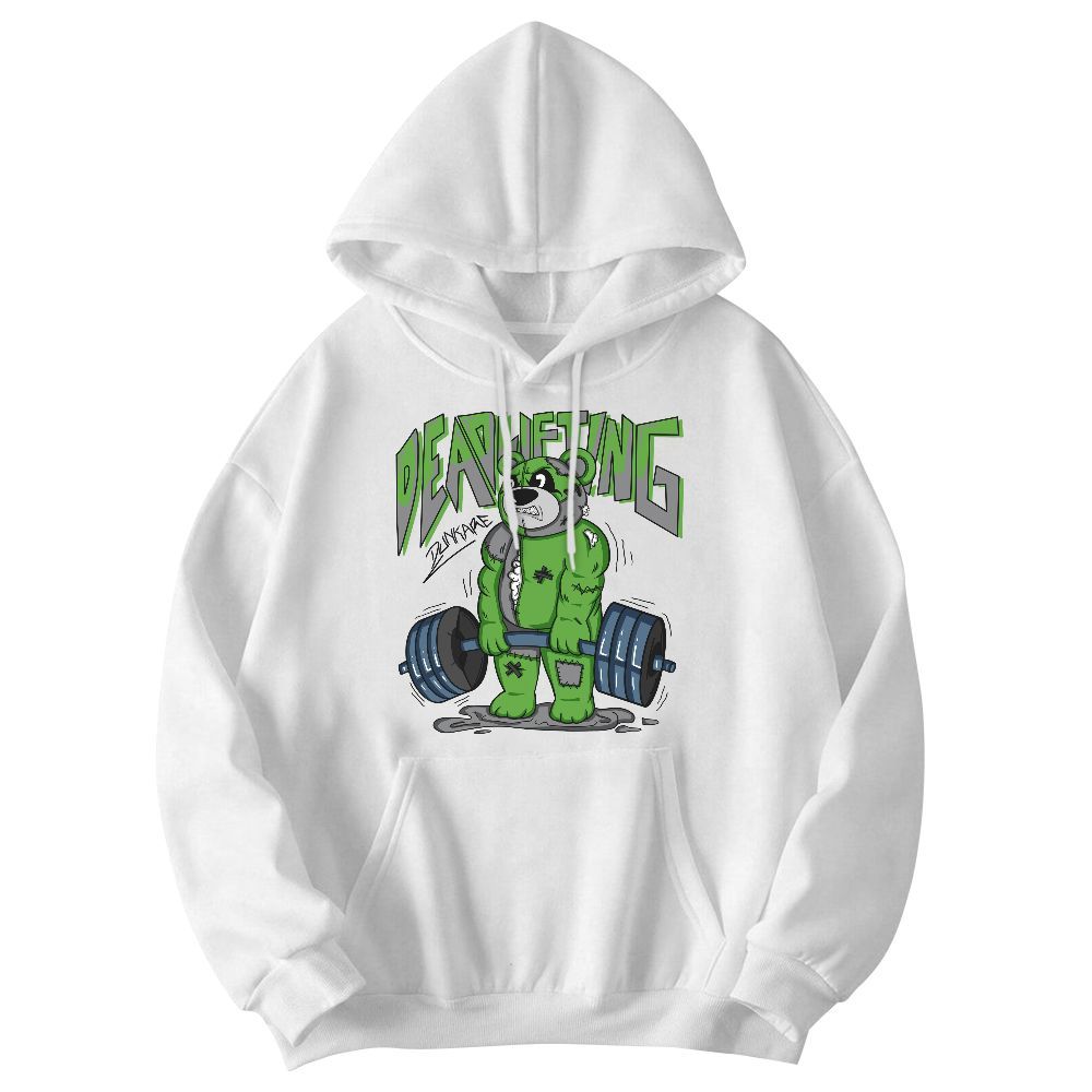 Sweatshirt To Match Retro Green Bean 5s - Deadlifting Bear Graphic